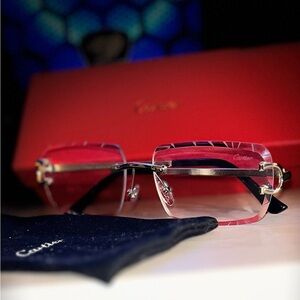 Cartier Rimless Sunglasses with Pink Lenses
